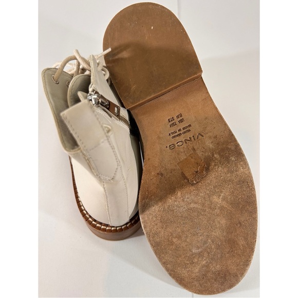 Vince Women’s Cabria Leather Combat Lace-up Boot In Off White, size 7.5 - Picture 12 of 12